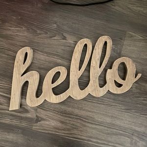 Hello Wood Sign